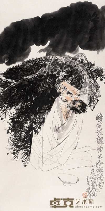 林墉 己巳（1989）年作 东坡诗意图 镜心 137×68cm